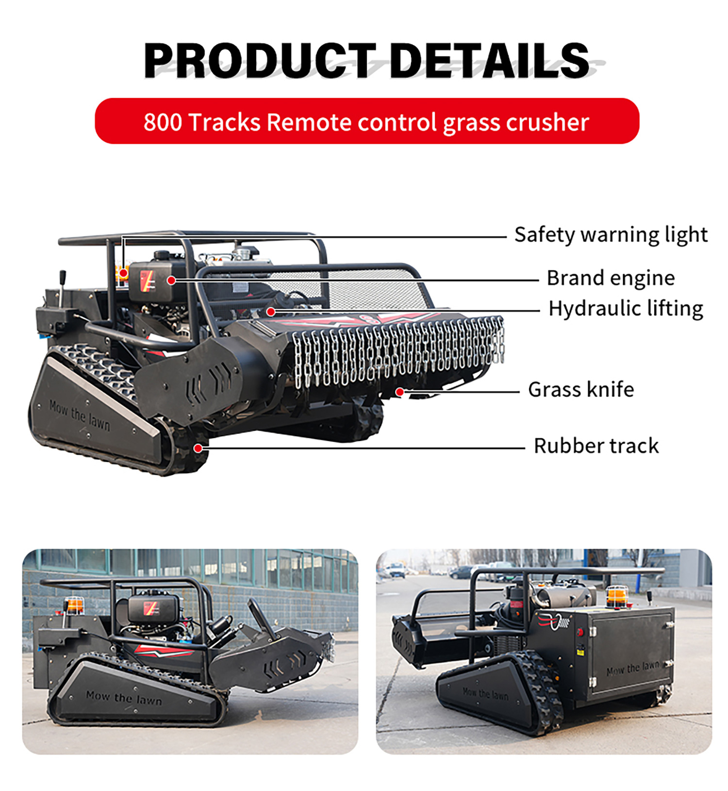  all-terrain remote-controlled grass crusher