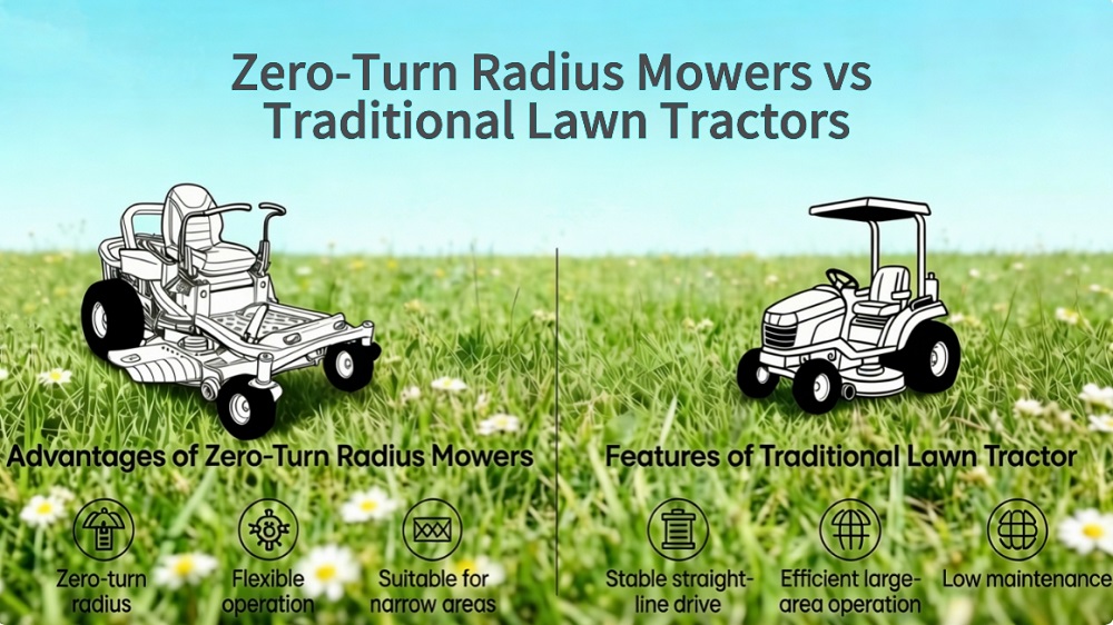 Cortacéspedes de giro cero (ZTR) frente a tractores cortacésped tradicionales: ¿Cuál es mejor?