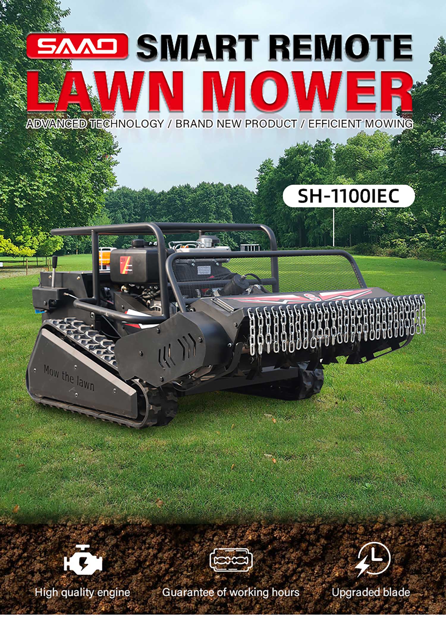  all‑terrain remote‑controlled grass crusher